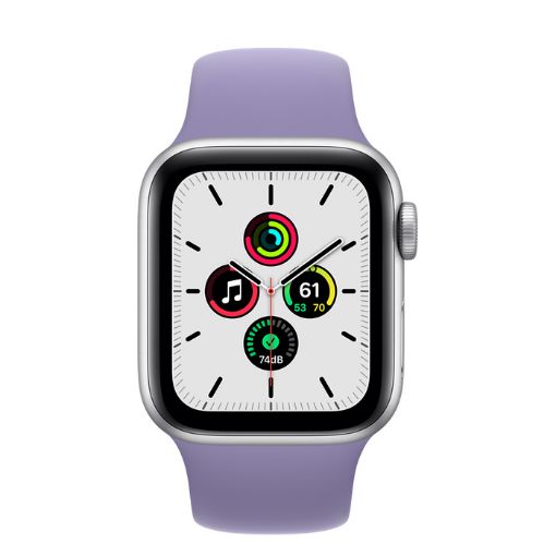 Picture of Apple Watch SE Silver Aluminum Case with Sport Band